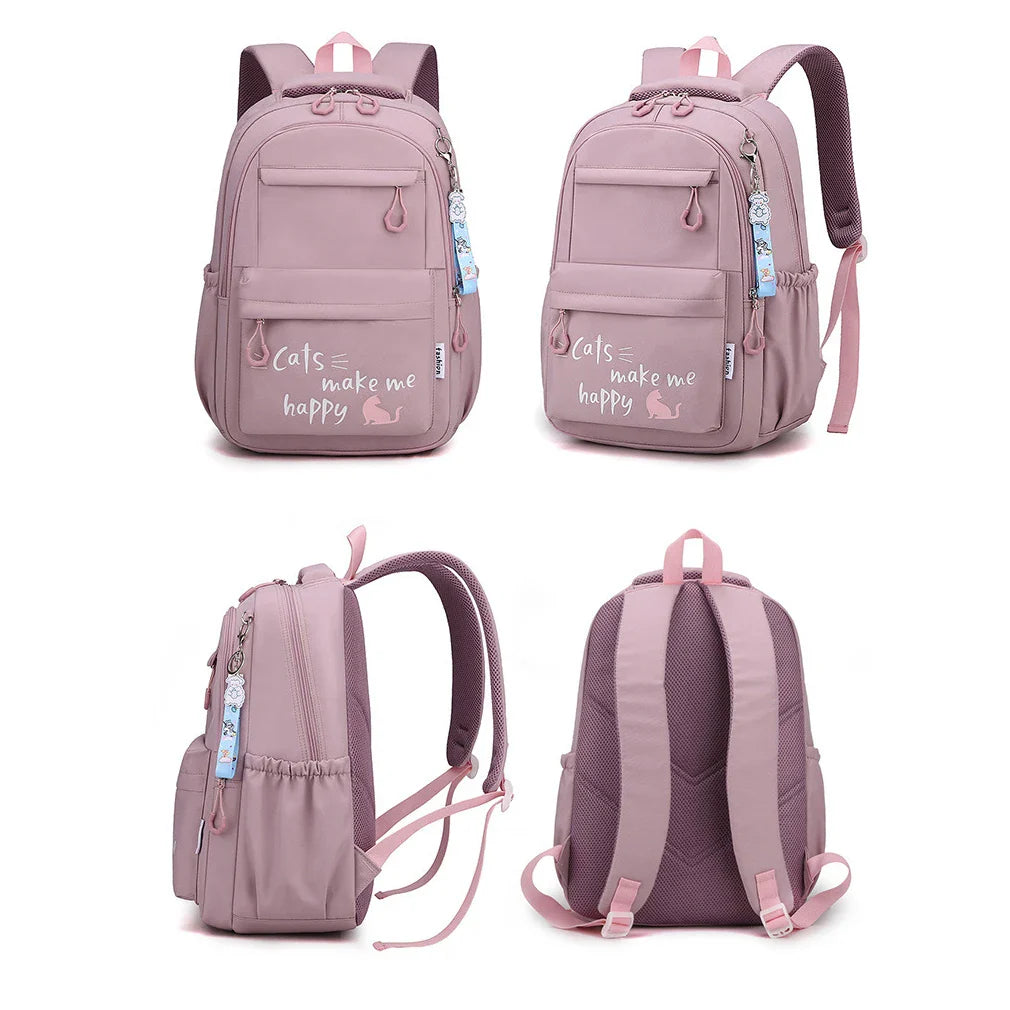 Femlion Pink School Bag Backpack for Teen Girls and Kids