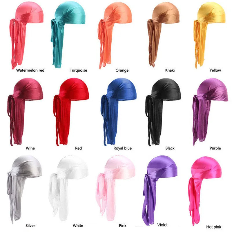 Femlion Satin Durag Bandana Cap Headwrap for Men and Women