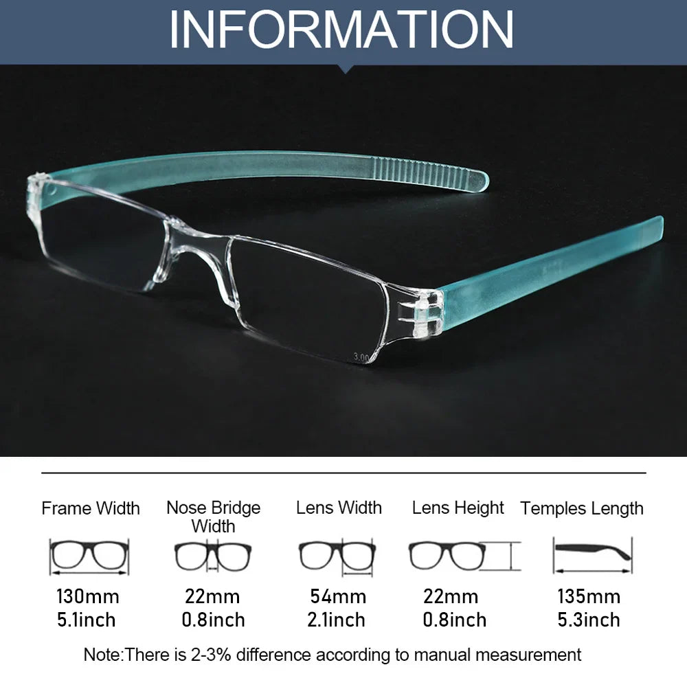 Femlion Reading Glasses Presbyopia 1.0-4.0 Ultra Light Men Women Eyewear with Case