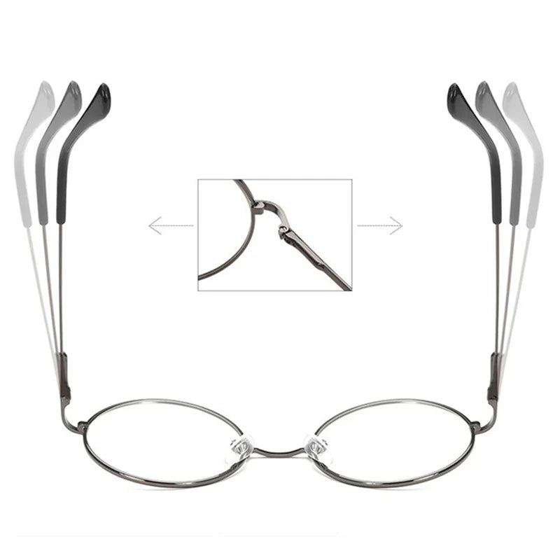 Femlion Round Metal Frame Myopia Glasses Men Women Diopter -1.0 to -4.0