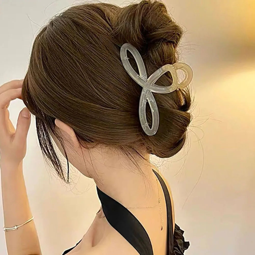 Femlion 10cm Solid Color Hair Claw Hair Clip for Women - Cute Summer Fashion Hairpin