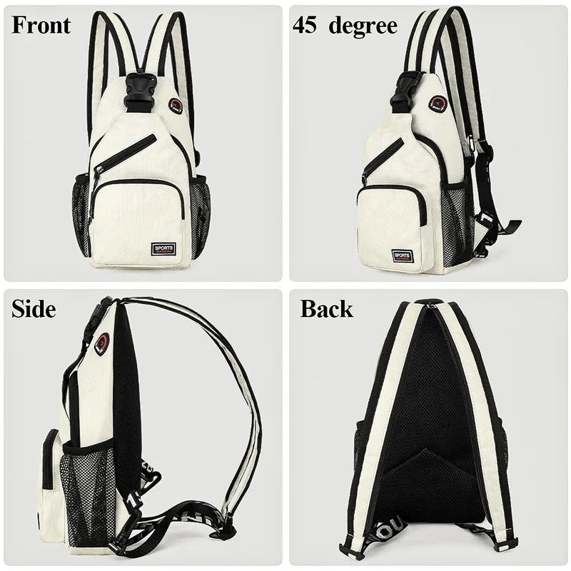 Femlion Waterproof Sling Chest Backpack Crossbody Shoulder Bag Male Female Banana Pocket