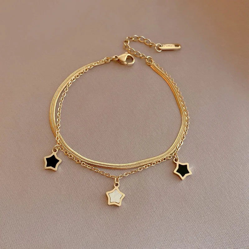 Femlion Stainless Steel Star Charm Jewelry Set for Women - Trendy Gift