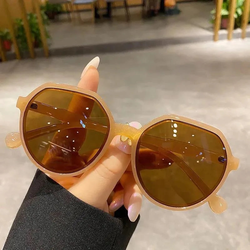 Femlion Round Frame Sunglasses: Trendy, Colorful, All-match Style