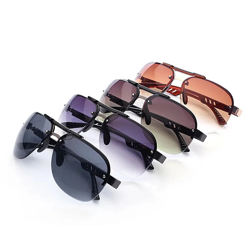 Femlion Rimless Rectangle Sunglasses UV400 Vintage Punk Trendy Fashion Eyewear