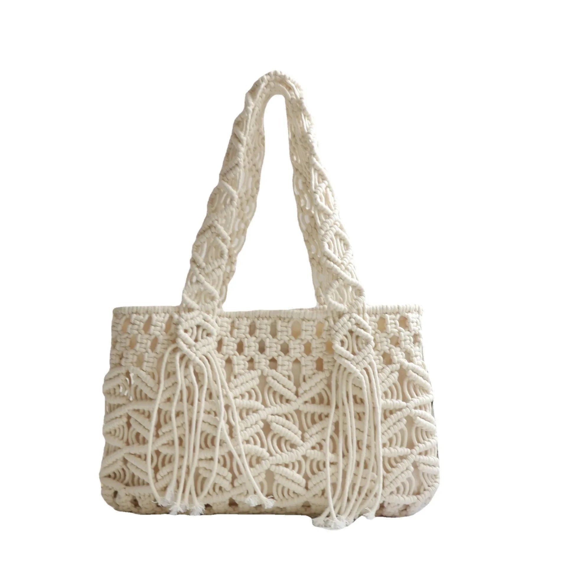 Femlion Cotton Rope Beach Shoulder Bag