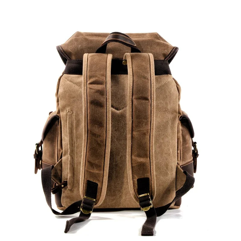 Femlion Vintage Canvas Backpack Men's Rucksack Laptop Bagpack for Travel and School