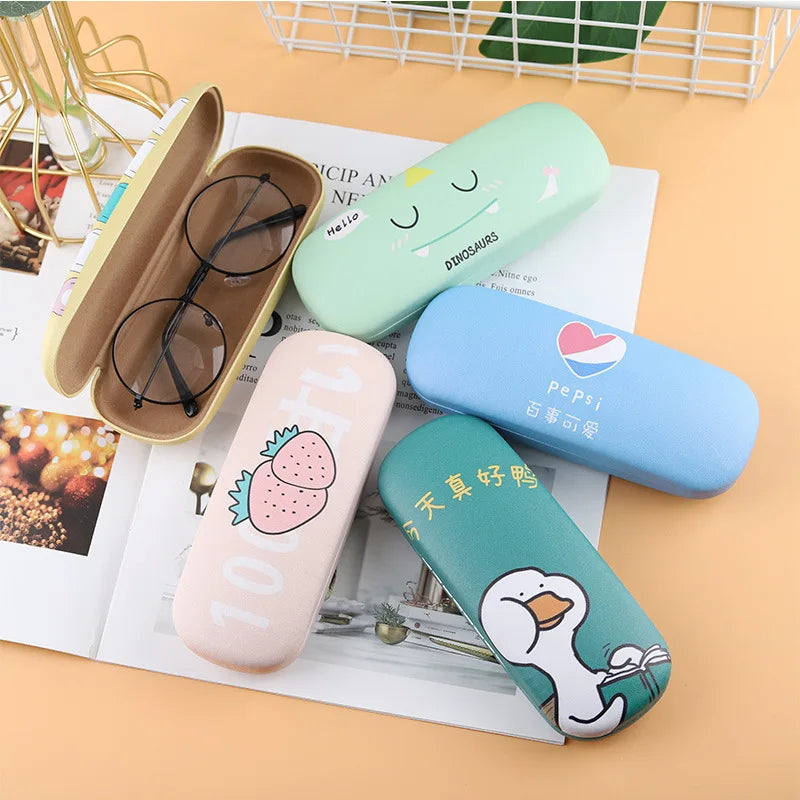 Femlion Cartoon Pattern Folding Sunglasses Case: Portable Eyewear Protector Cover