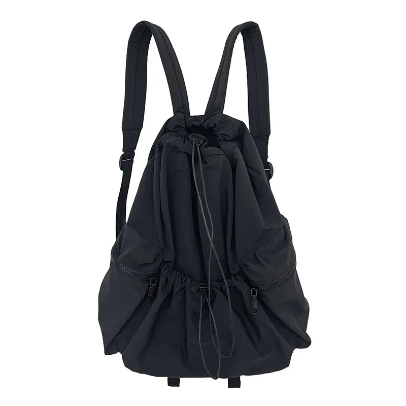 Femlion Ruched Drawstring Backpack Large Capacity Travel Bag