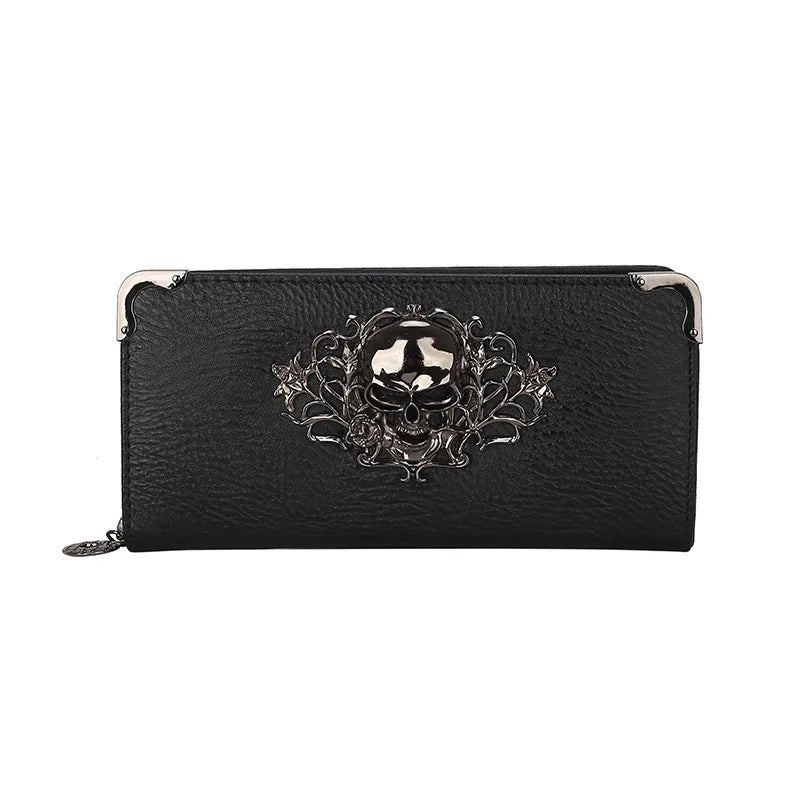 Femlion Punk Style Women's Designer Wallet with Large Card Capacity in PU Leather