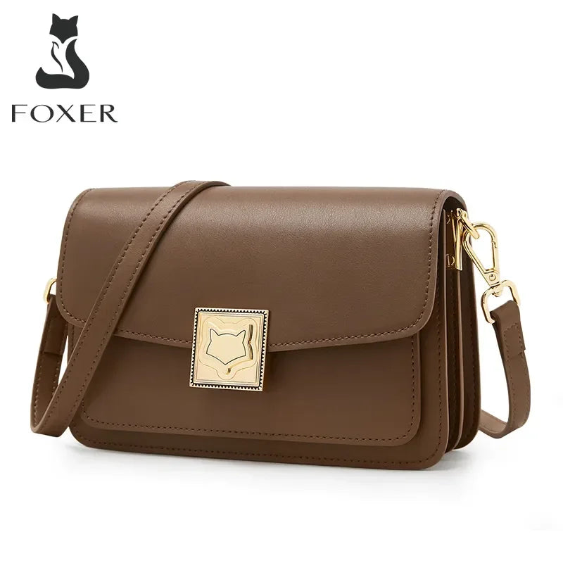 Femlion Retro Leather Shoulder Bag - Stylish Organ Box Messenger Bag for Women