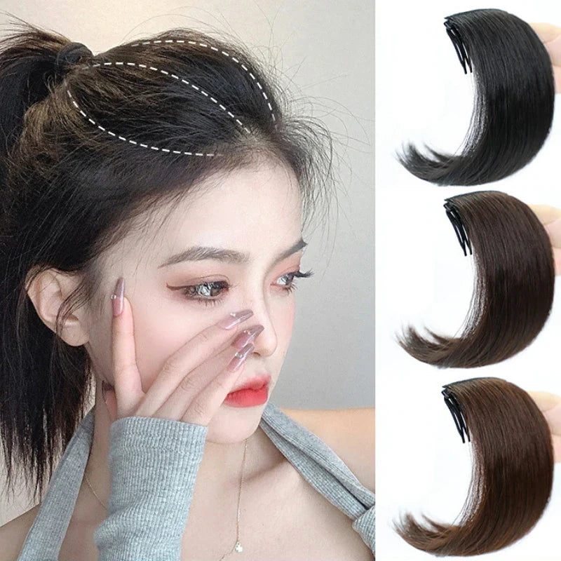 Femlion Korean Women Natural Hair Top Cover Extension Hair Pads Invisible Clip-In Pieces