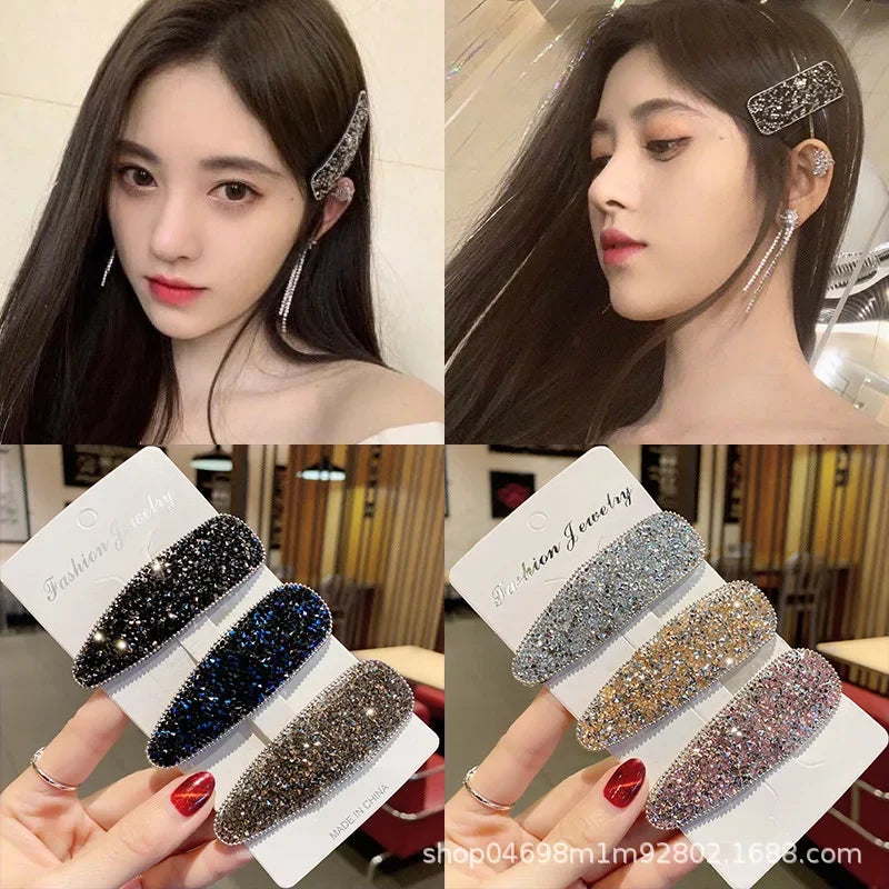 Femlion Rhinestone Square Hair Clip Set Women's Fashion Hair Accessories