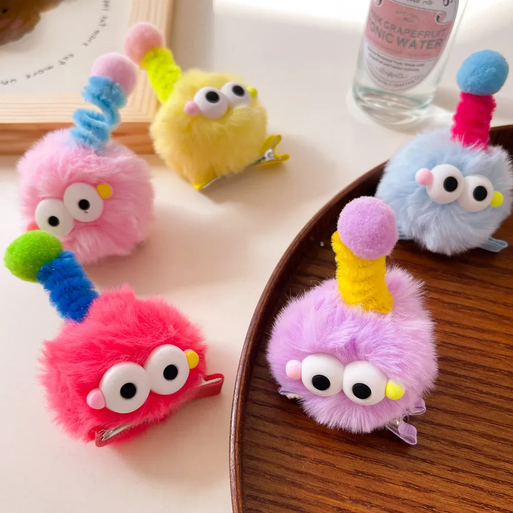 Femlion Cute Plush Animal Hair Clips for Kids | Kawaii 3D Barrettes for Girls