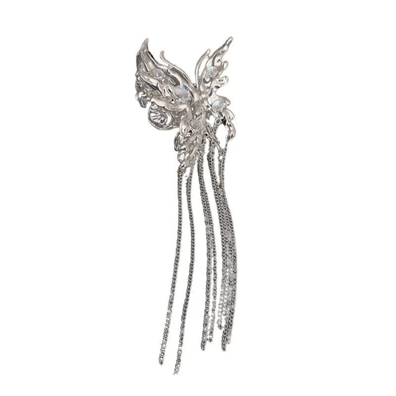 Femlion Moonlight Stone Butterfly Hair Claw with Tassel Pendant