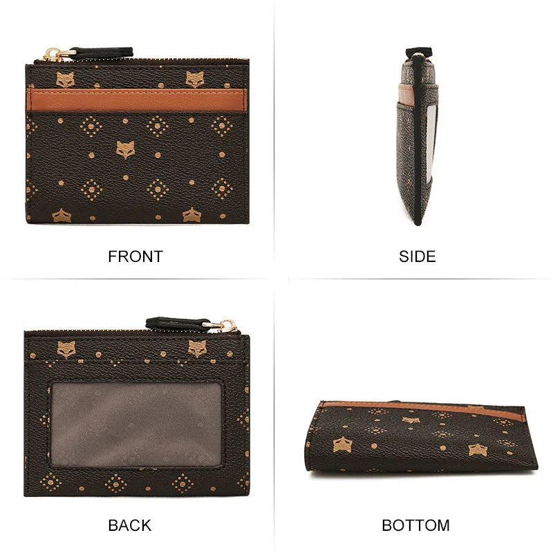 Femlion Animal Print Short Wallet: High Quality PVC Leather Coin Purse & Card Pack