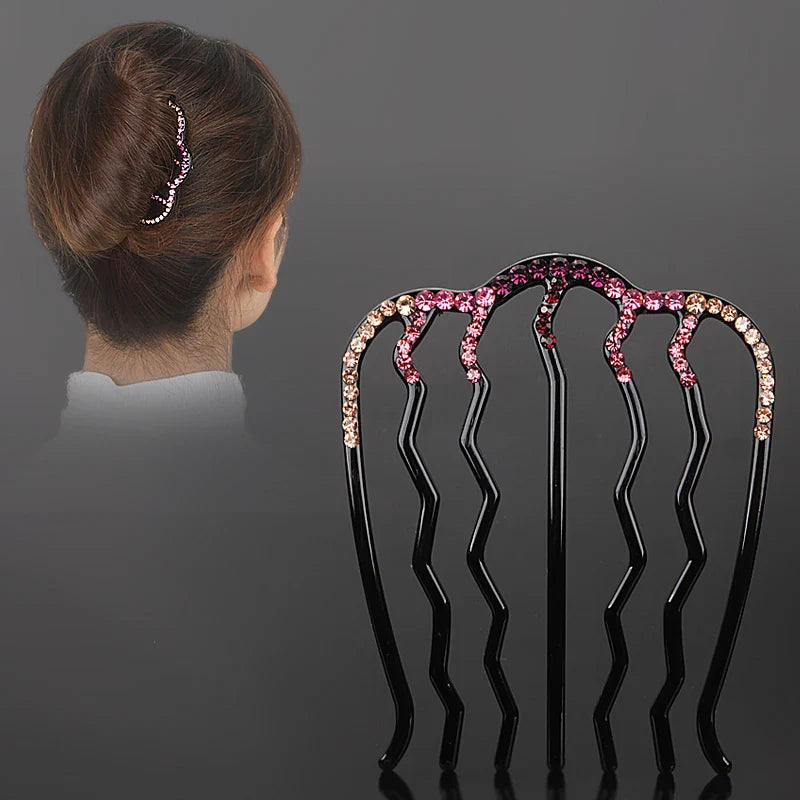 Crystal Rhinestone Hair Comb by Femlion: Fashion Hair Clip Maker Bun Ponytail Holder Headdress