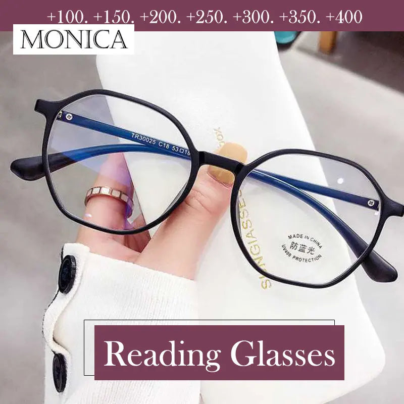 Femlion Polygon Fashion Reading Glasses 1.0-4.0 Women's Presbyopia Eyeglasses