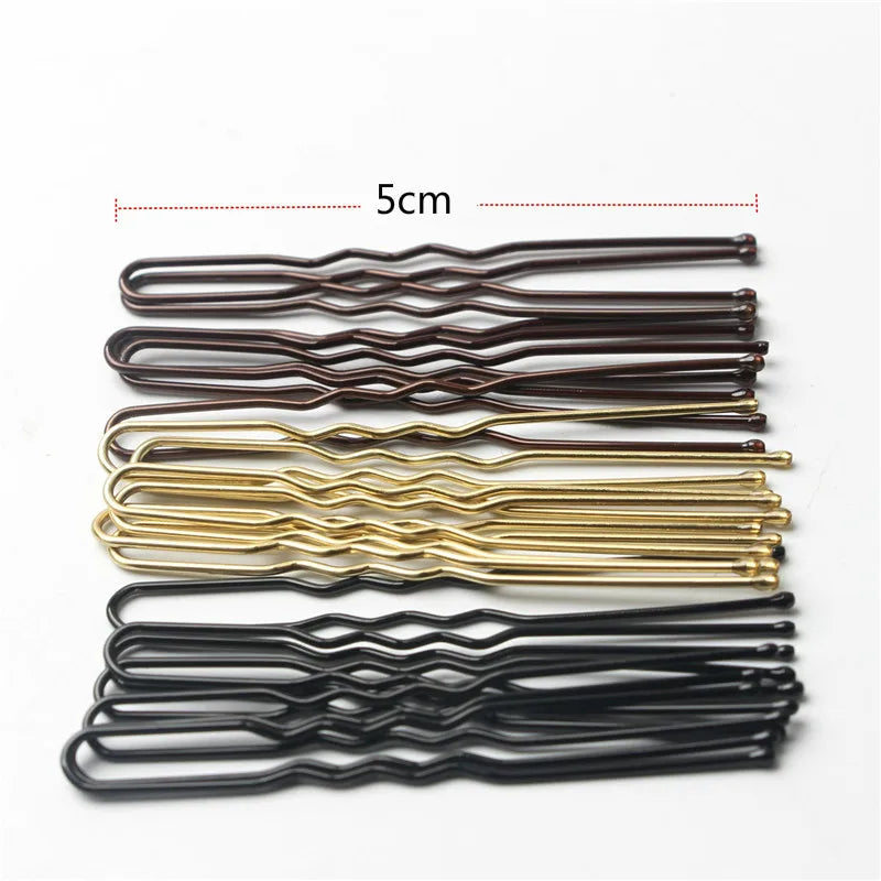 Femlion Black Alloy Bobby Pins Bridal Hair Clips 50Pcs Hair Styling Tools