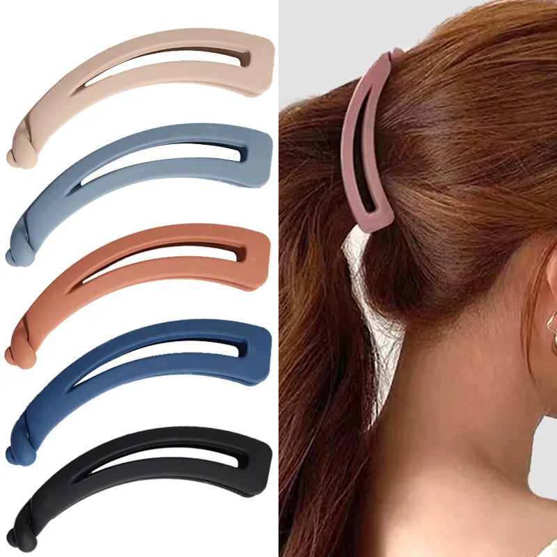 Femlion Frosted Banana Hair Pin Claw Clamp Ponytail Clip Women Hair Accessories