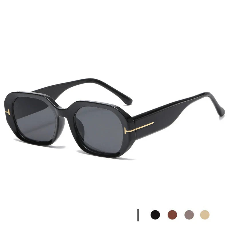 Femlion Retro Square Sunglasses Black UV400 Men Women Trend Shades Eyewear