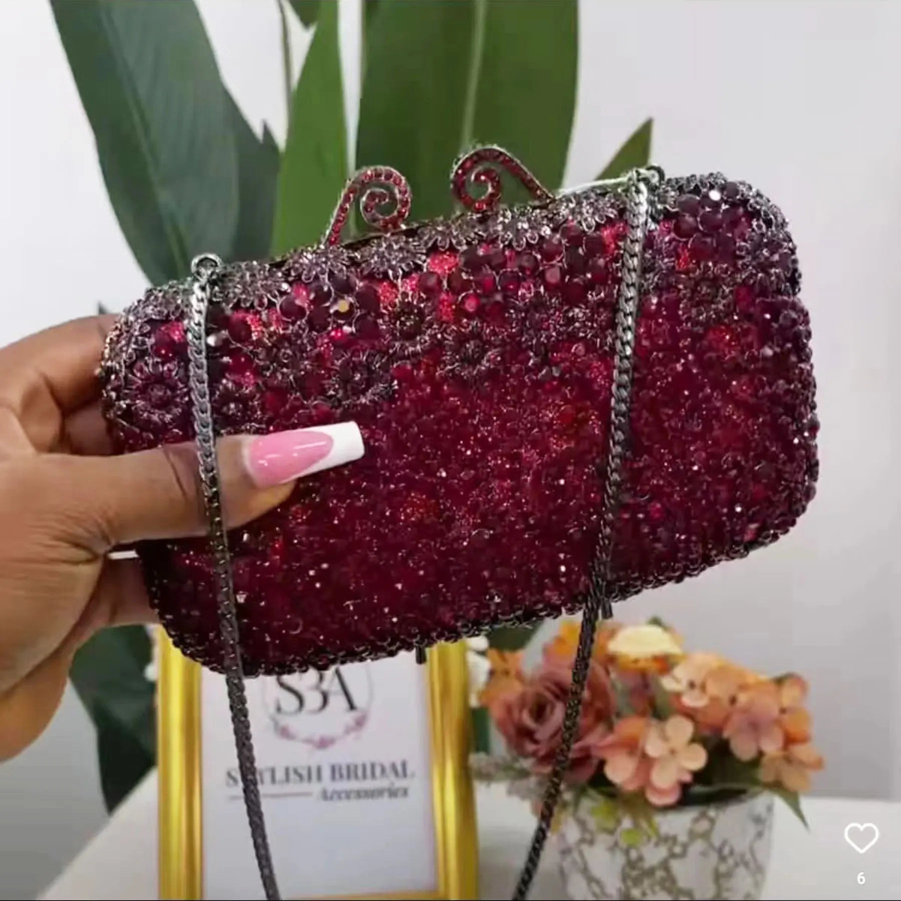 Femlion Wine Party Clutch: Wholesale Luxury Crystal Evening Bag