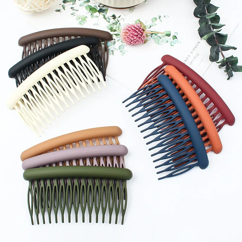 Femlion Matte Candy Color Hair Comb Clip Accessories for Women's Hairstyles