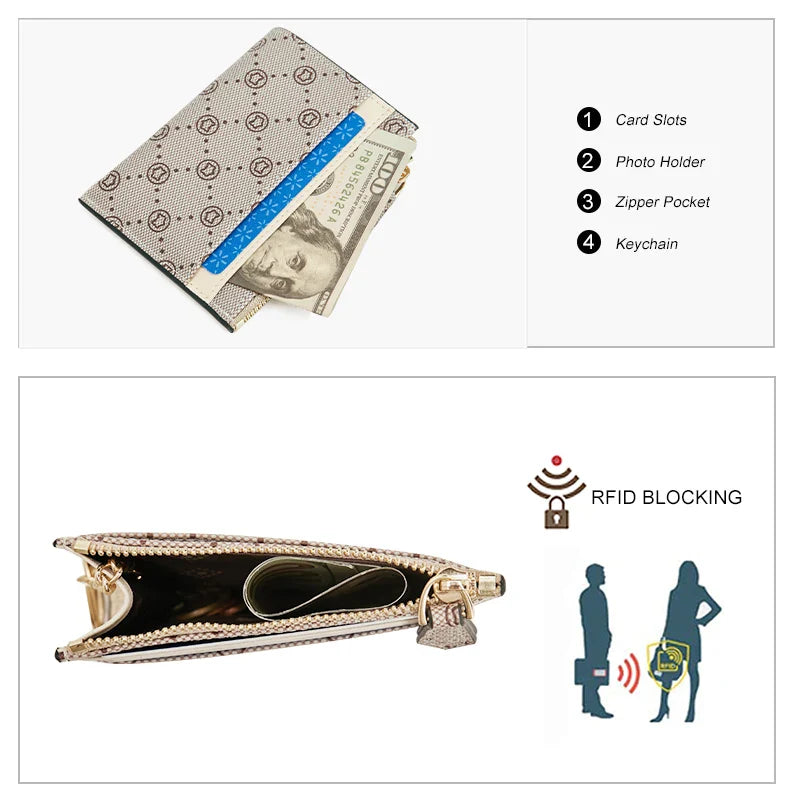 Femlion Animal Print Short Wallet: High Quality PVC Leather Coin Purse & Card Pack