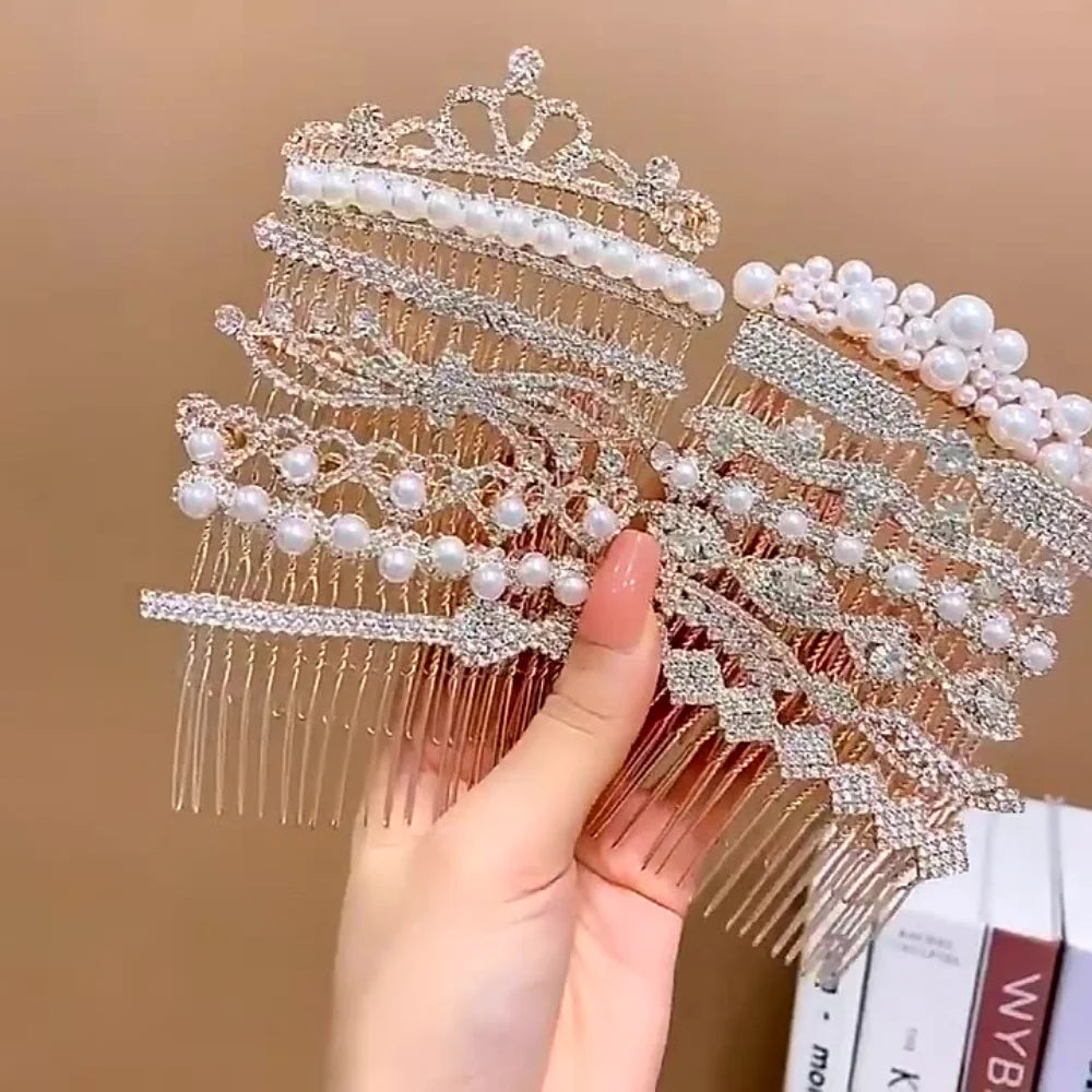 Femlion Crystal Bridal Hair Comb Pin for Women Wedding Accessories