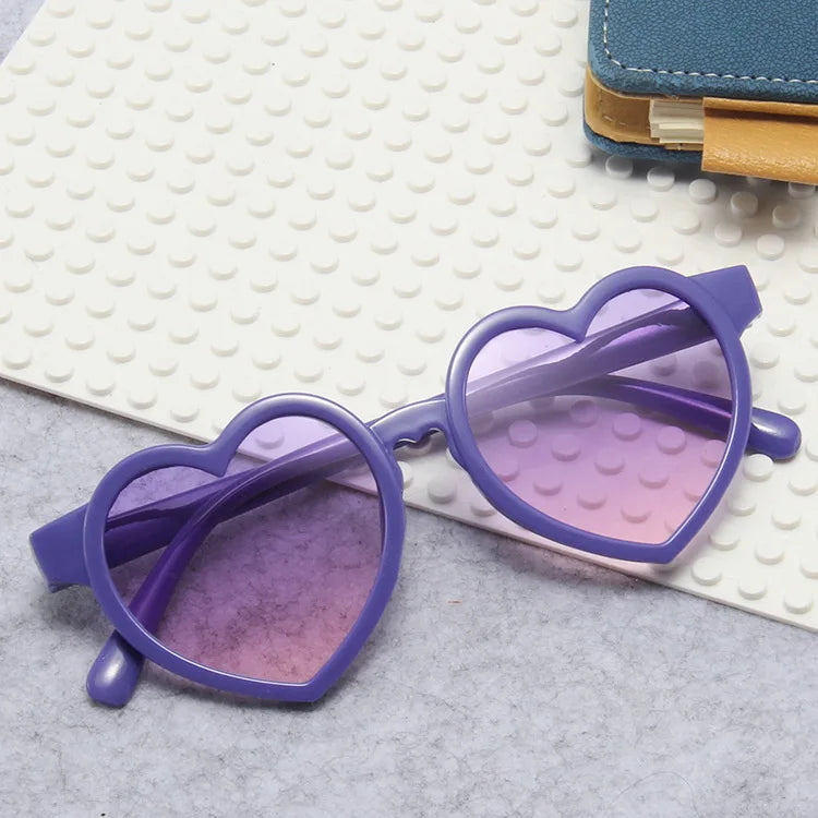 Femlion Kids Pink Candy Heart Sunglasses - Fashionable Korean Style Girls Eyeglasses