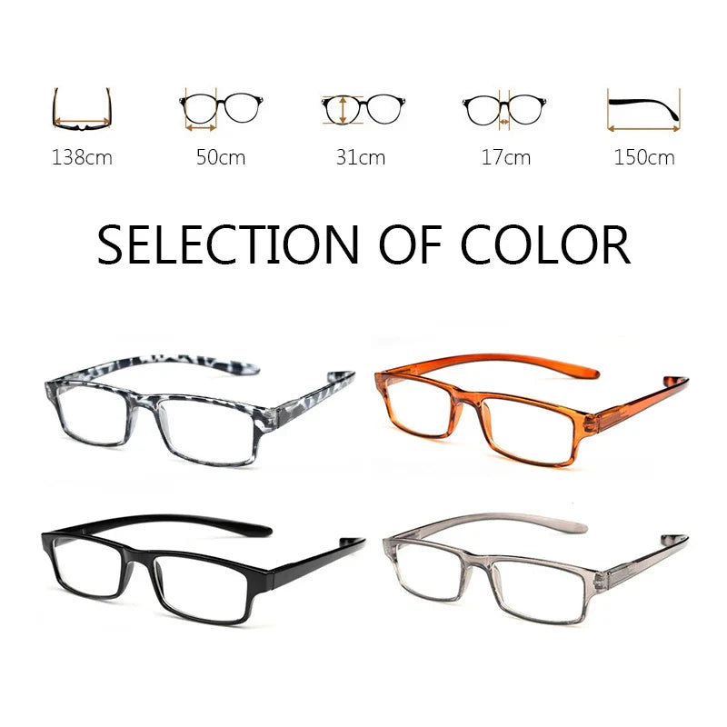 Femlion Ultra-light Resin Reading Glasses Unisex 100-400 Degree Comfortable Eyeglasses