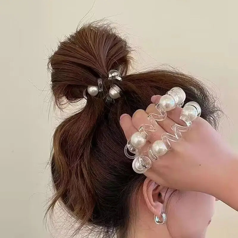 Femlion Pearl Bead Hair Tie Ring Scrunchies for Women Hair Accessories