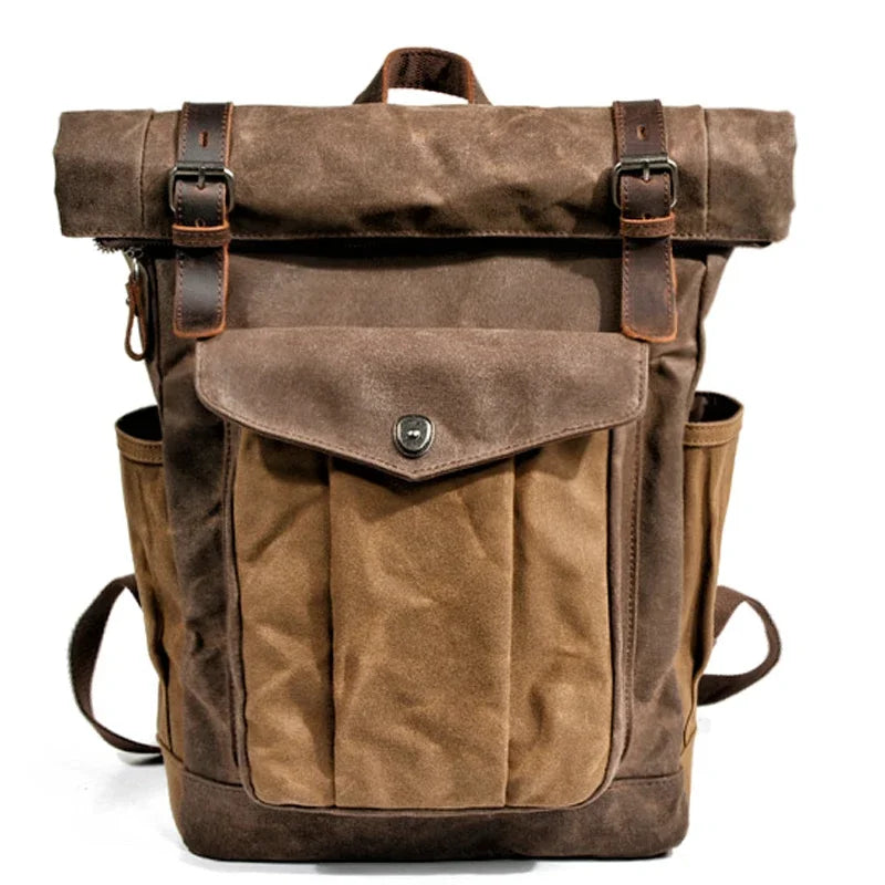 Femlion Vintage Canvas Backpack: Luxury Men's Travel Daypack, Waterproof & Large