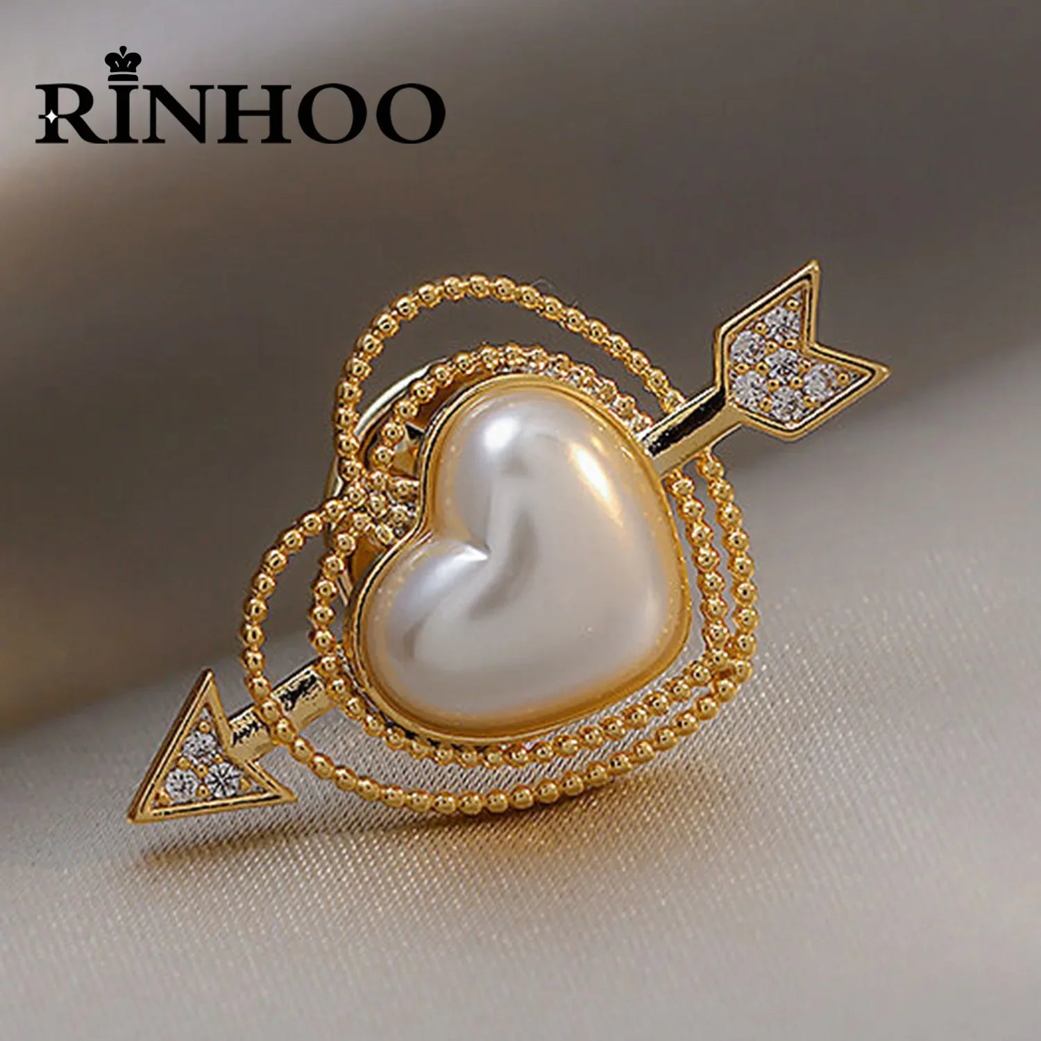 Femlion Heart Pearl Brooches: Trendy Lapel Pins for Women