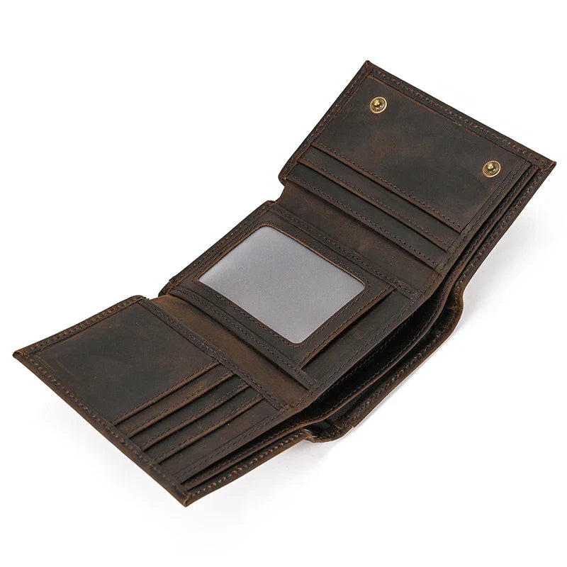 Femlion Genuine Leather Men's Wallet with Coin Pocket and Card Holders