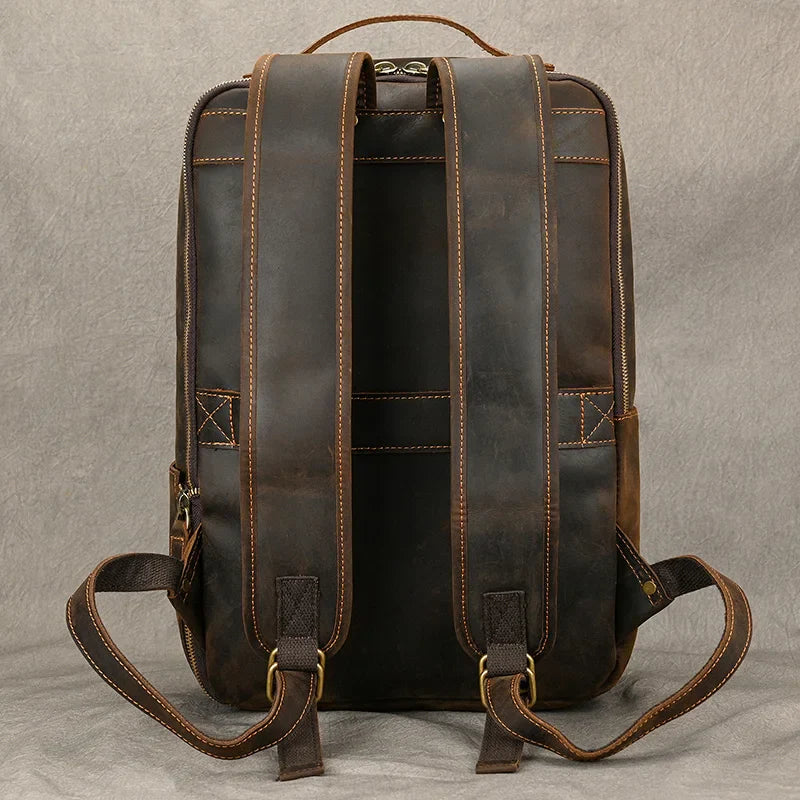 Femlion Vintage Leather Backpack for Men