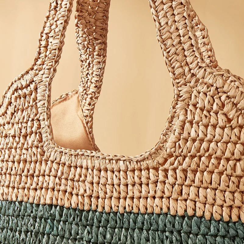 Femlion Versatile Hand-Woven Shoulder Bag - Artistic Trend Beach Handbag