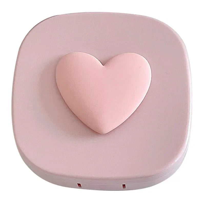 Femlion Love Design Contact Lens Case for Eyes Care and Glasses Holder