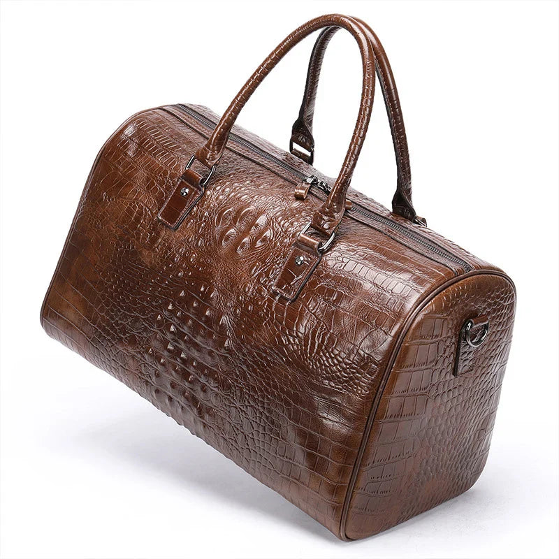 Femlion Genuine Leather Men's Weekend Travel Bag