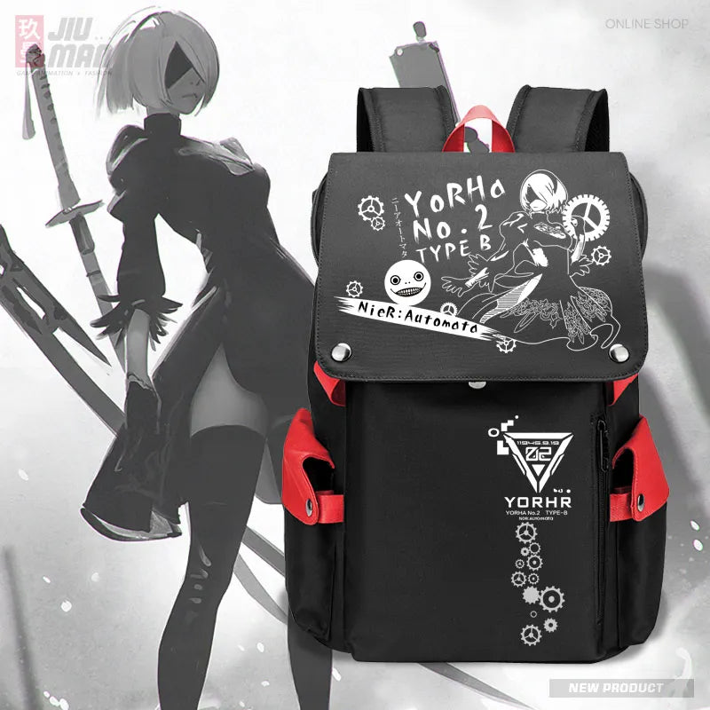 Femlion NieR:Automata Backpack Rucksack Student School Anime Computer Travel Bag