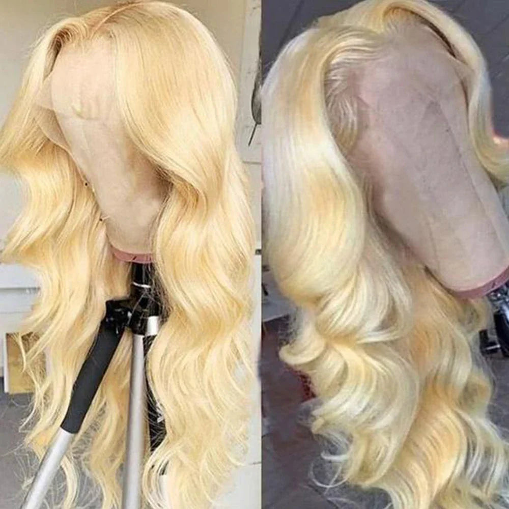 Femlion 13x6 HD Lace Frontal Wig Blonde Body Wave Human Hair Wig