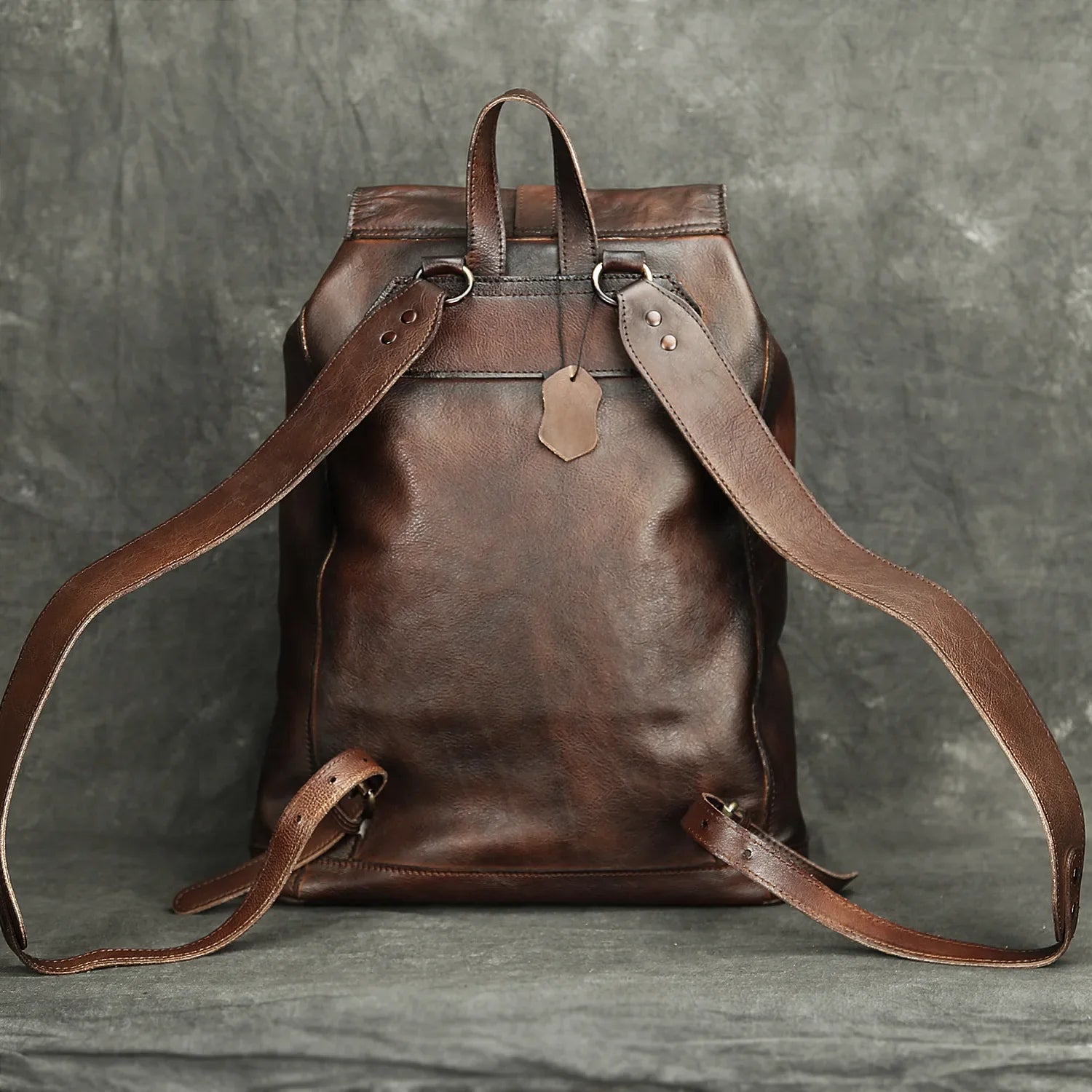 Femlion Vintage Leather Backpack | Handmade Men's Rucksack - Fashion Travel Bag