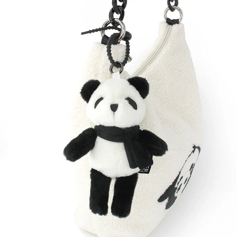 Femlion White Flower Princess Yoga Panda Tote Crossbody Bag