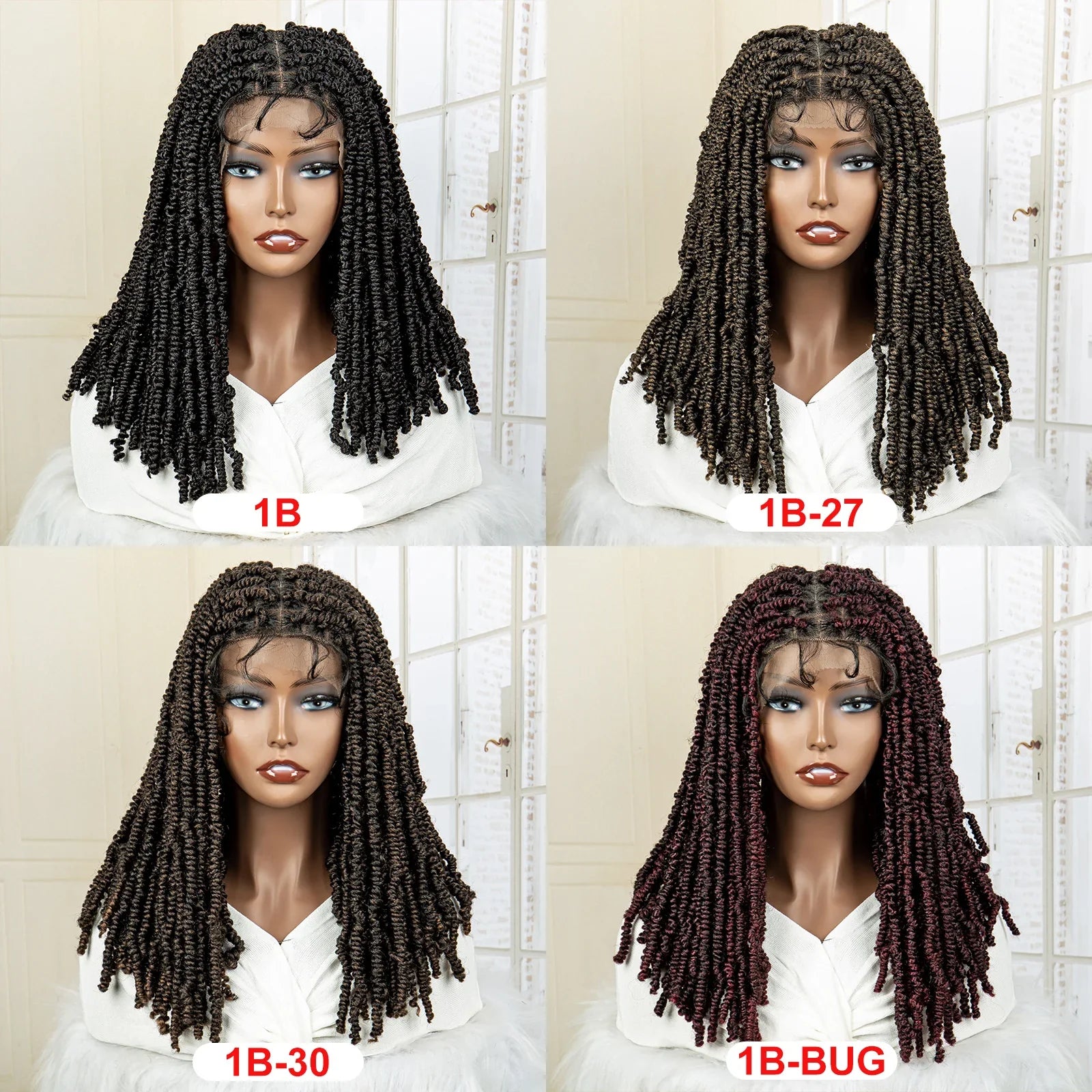 Femlion 16" Knotless Box Braids Synthetic Lace Front Wig