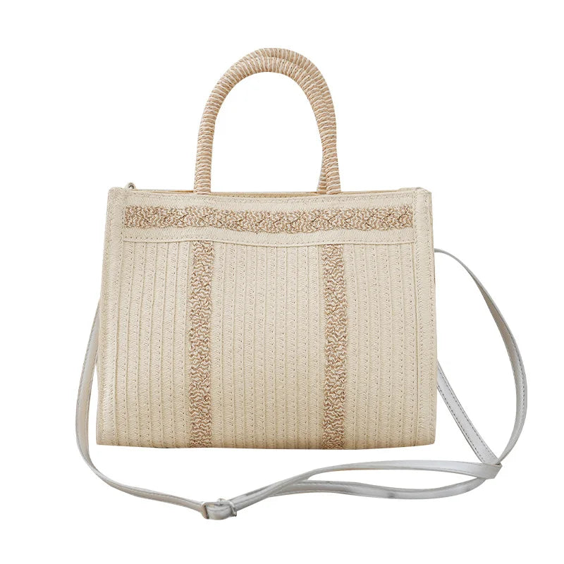 Femlion Simple Patterned Woven Crossbody Bag for Women