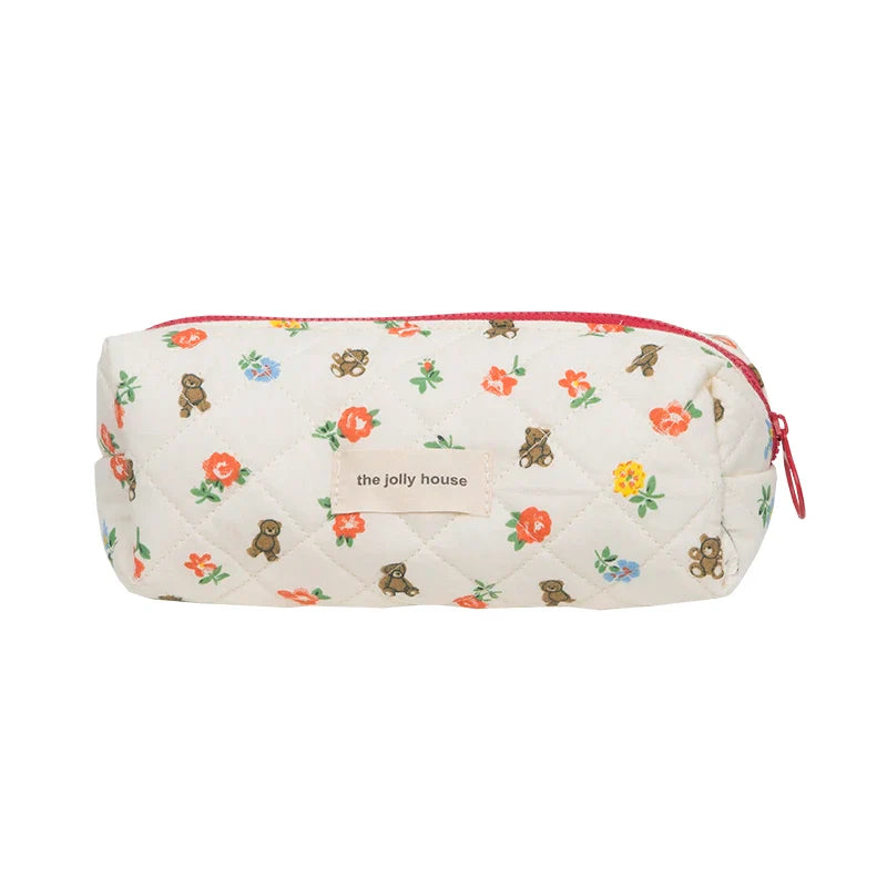 Femlion Cotton Makeup Bag: Cute, Portable Cosmetics Organizer for Women