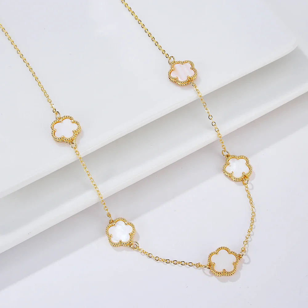 Femlion Plum Blossom Stone Pendant Necklace: Hot Seller Collarbone Chain for Women