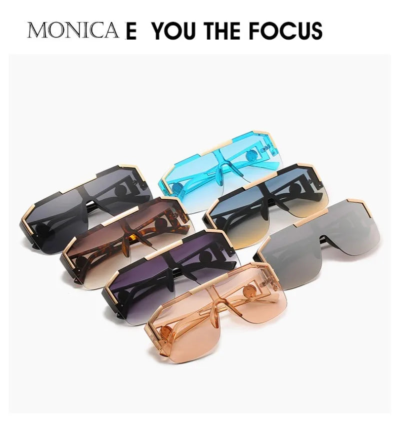 Femlion Oversized Square Gradient Sunglasses UV400 Filtering