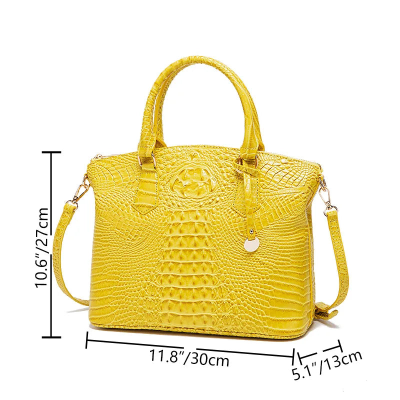 Femlion Retro Alligator Women Handbag in Colorful Crocodile Pattern