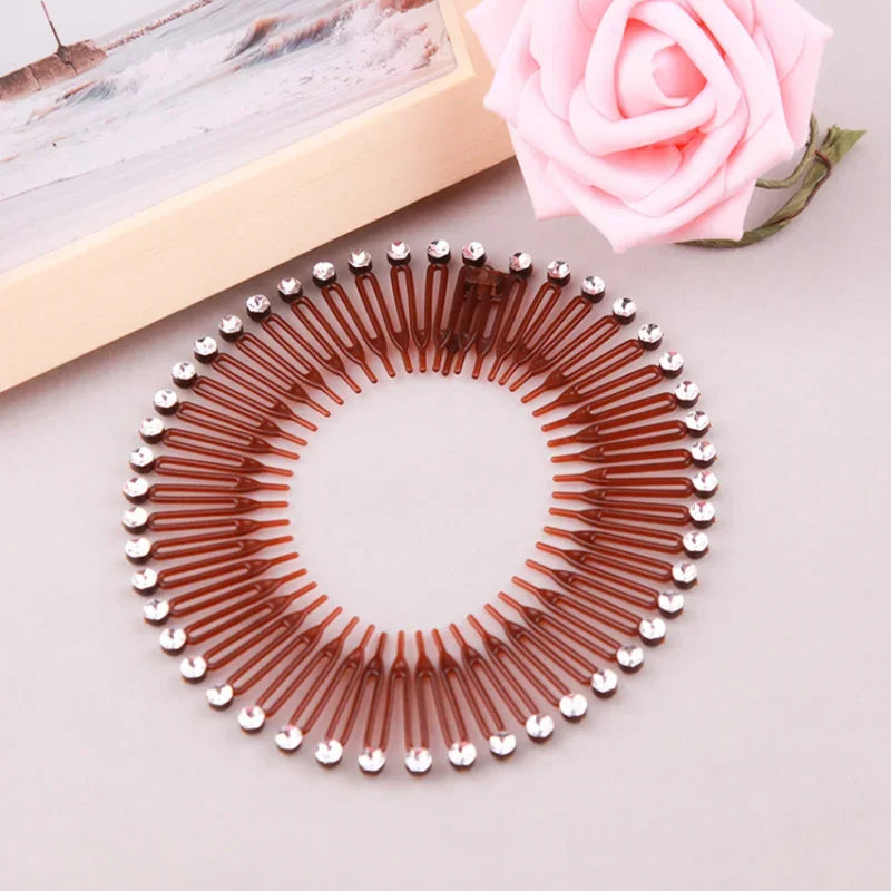 Femlion Circle Headbands Hair Hoop with Comb Teeth Hairband Clips Fashion Accessories